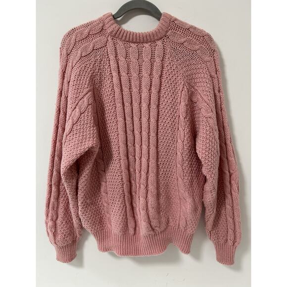 BLARNEY WOOLLEN MILLS - 100% Merino Wool Cable Knit Fisherman Womens Sweater M/L - Picture 4 of 8